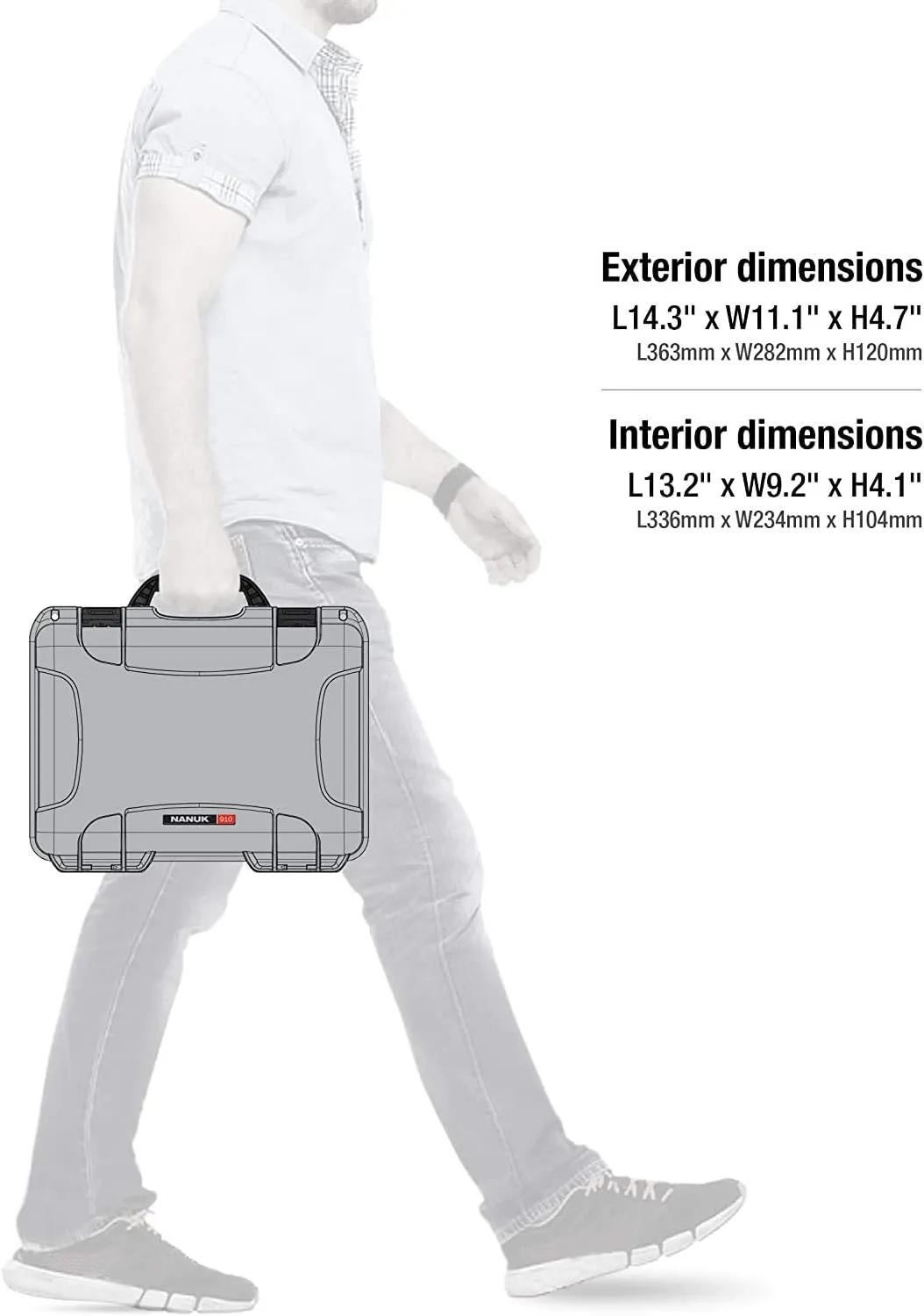 Nanuk 910 Waterproof Hard Case with Foam Insert - Silver