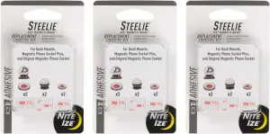 Nite Ize Steelie Universal Adhesive Replacement Kit - Adhesives for Dash Mounts, Phone Sockets & More - Strong Pad Kit for Magnetic Mounts & Attachments - 3 Pack
