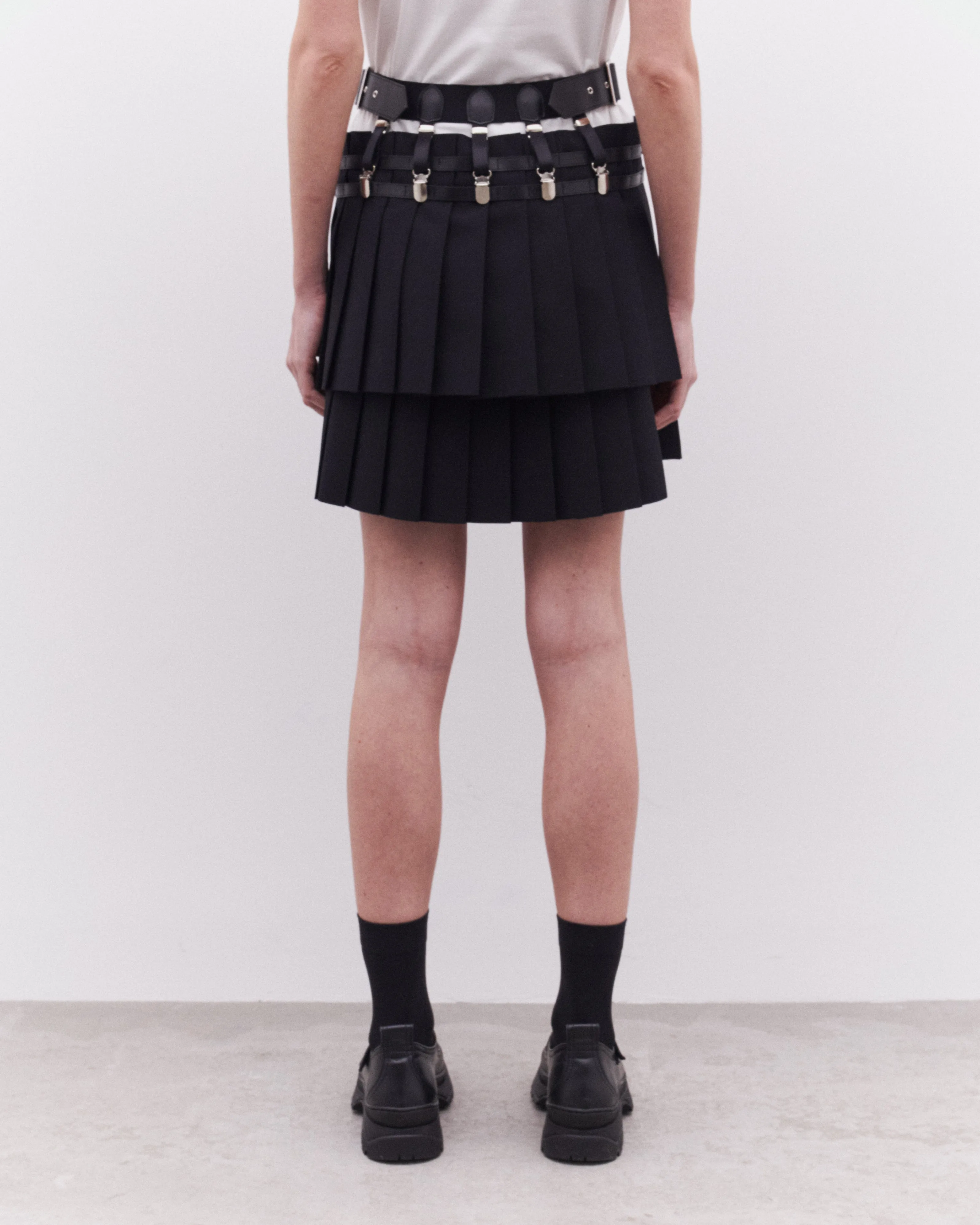 Noir Kei Ninomiya - Women's Layered Pleated Skirt - (Black)