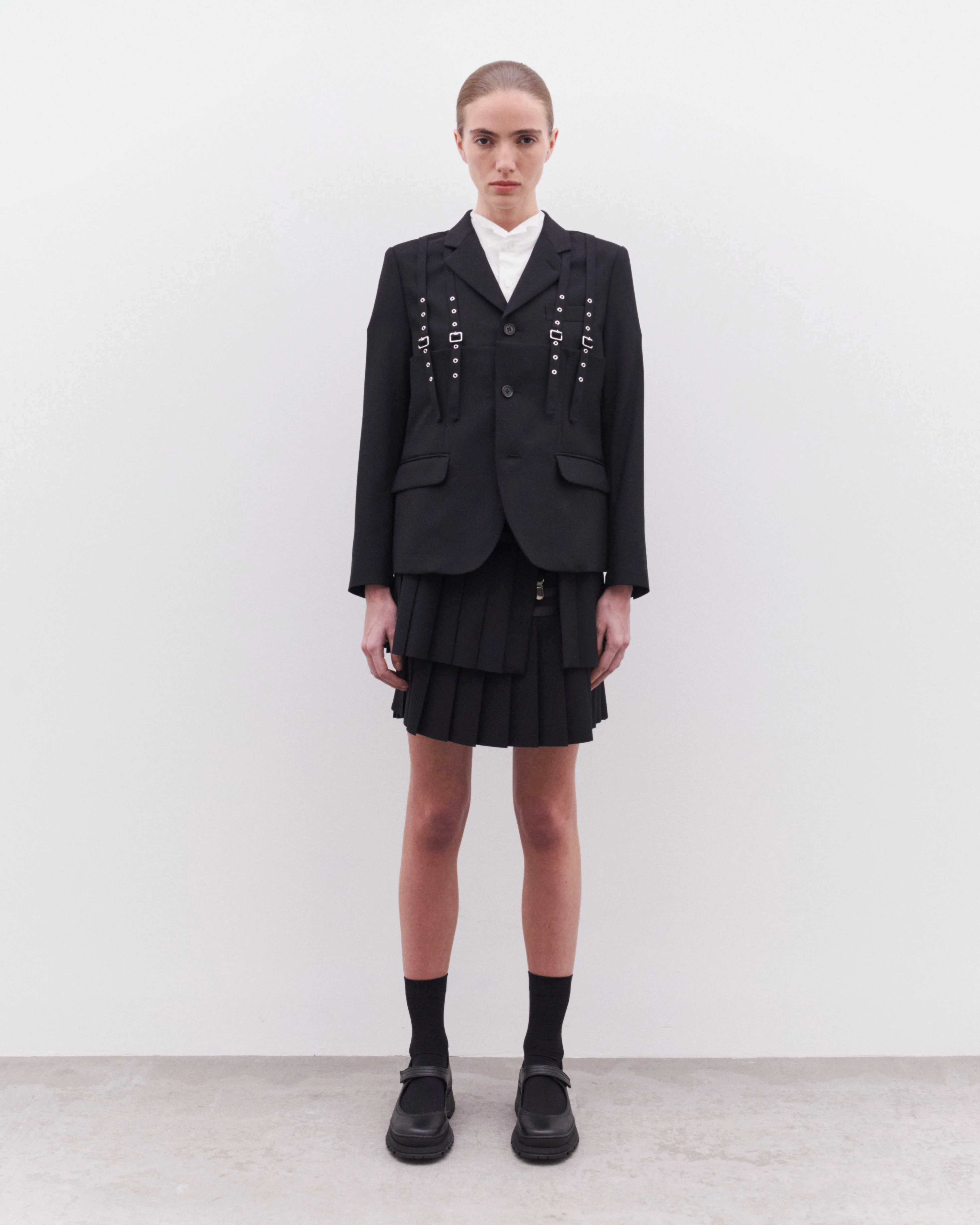 Noir Kei Ninomiya - Women's Layered Pleated Skirt - (Black)