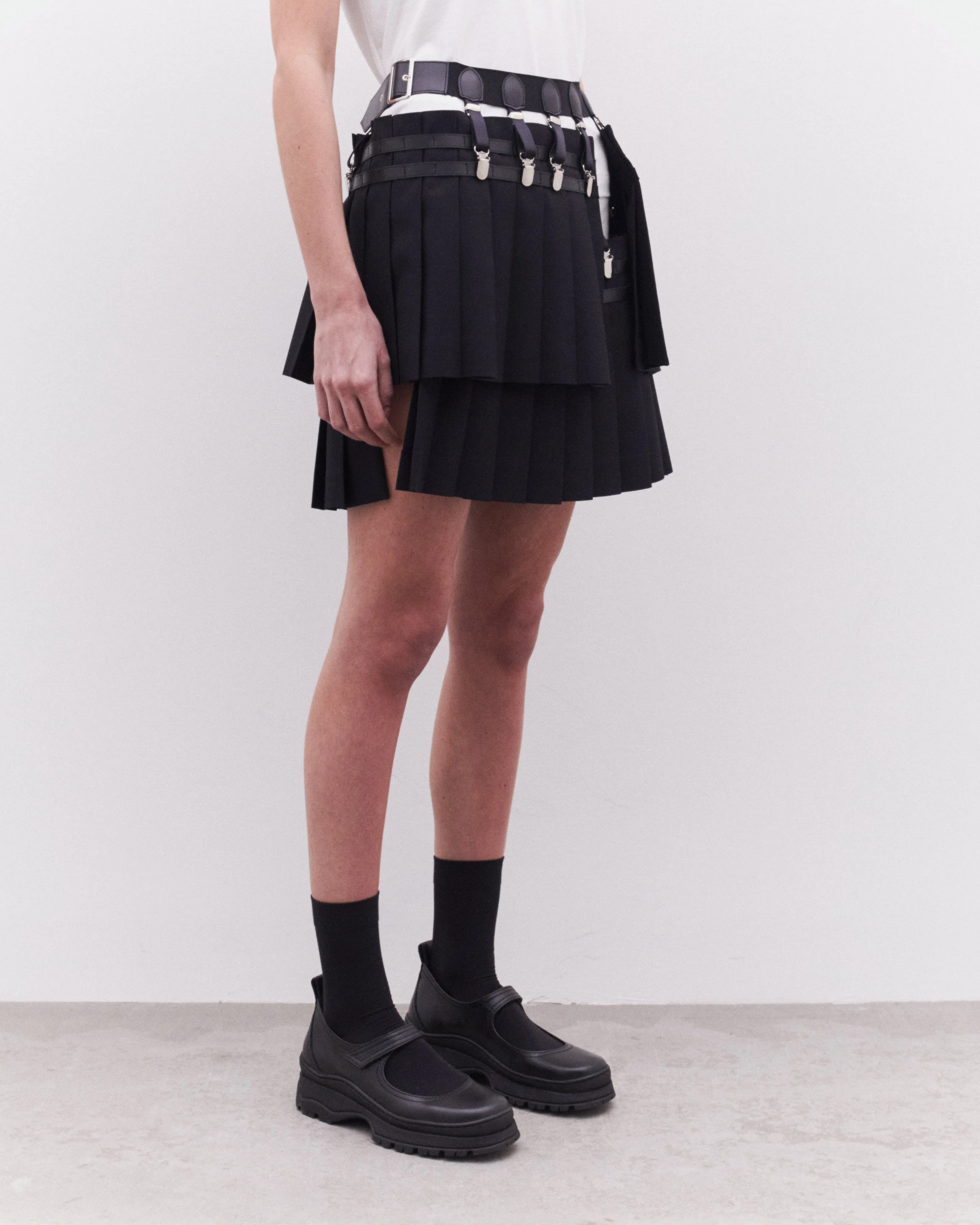 Noir Kei Ninomiya - Women's Layered Pleated Skirt - (Black)