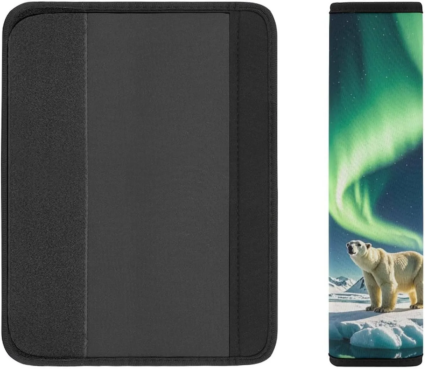 Northern Lights Polar Bear Auto Seat Belt Cover 2PCS Universal Car Seat Belt Shoulder Protector Pad, Protect Your Shoulders and Neck for Car Seat Belt, Shoulder Bag, Backpack