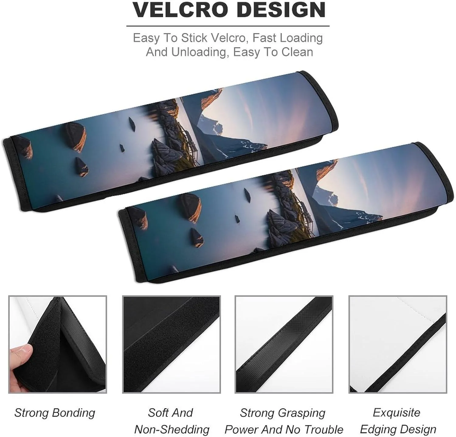 Norway Islands Auto Seat Belt Cover 2PCS Universal Car Seat Belt Shoulder Protector Pad, Protect Your Shoulders and Neck for Car Seat Belt, Shoulder Bag, Backpack