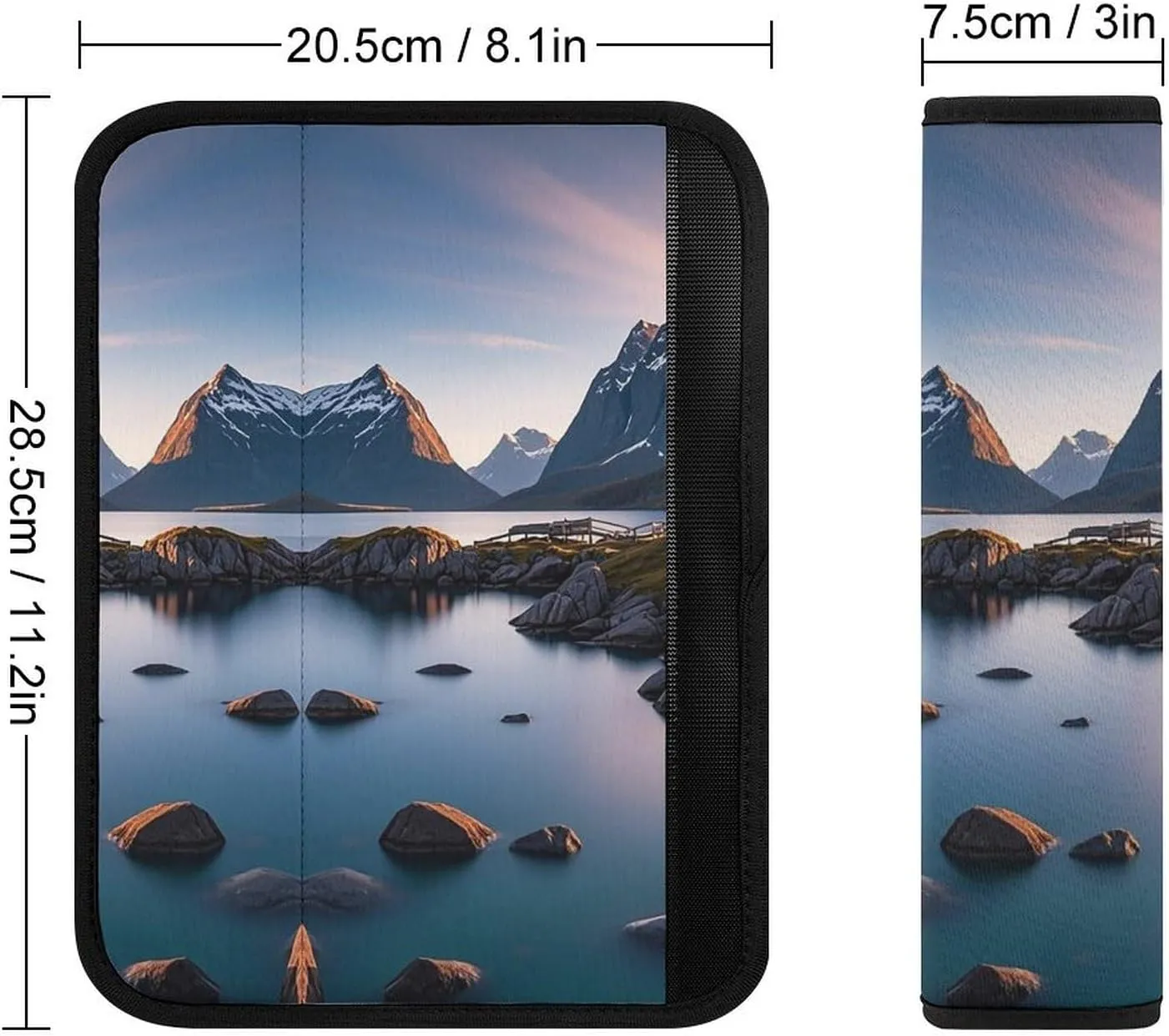 Norway Islands Auto Seat Belt Cover 2PCS Universal Car Seat Belt Shoulder Protector Pad, Protect Your Shoulders and Neck for Car Seat Belt, Shoulder Bag, Backpack