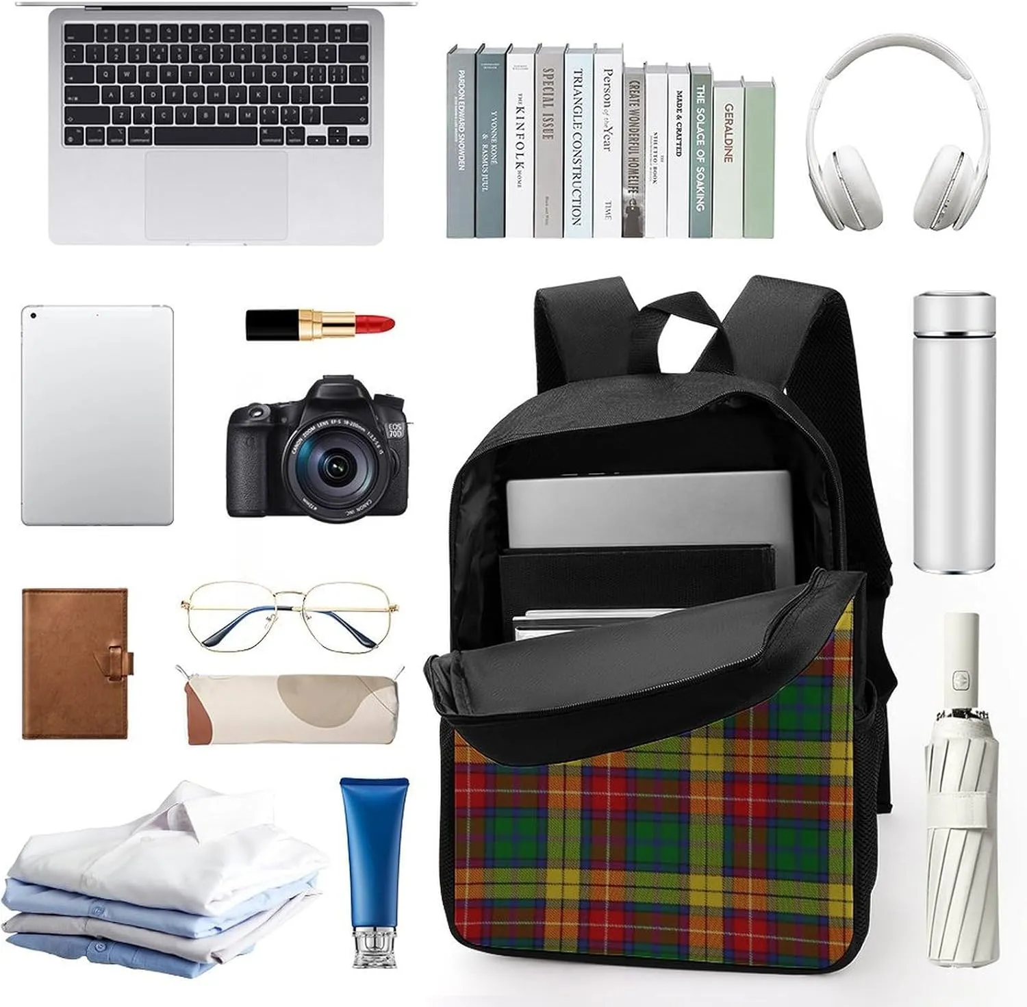 Old Scotsman Clan Buchanan Tartan Plaid Backpack Lightweight Waterproof Backpacks Laptop Backpack for Unisex Casual Travel Daypacks Large Capacity