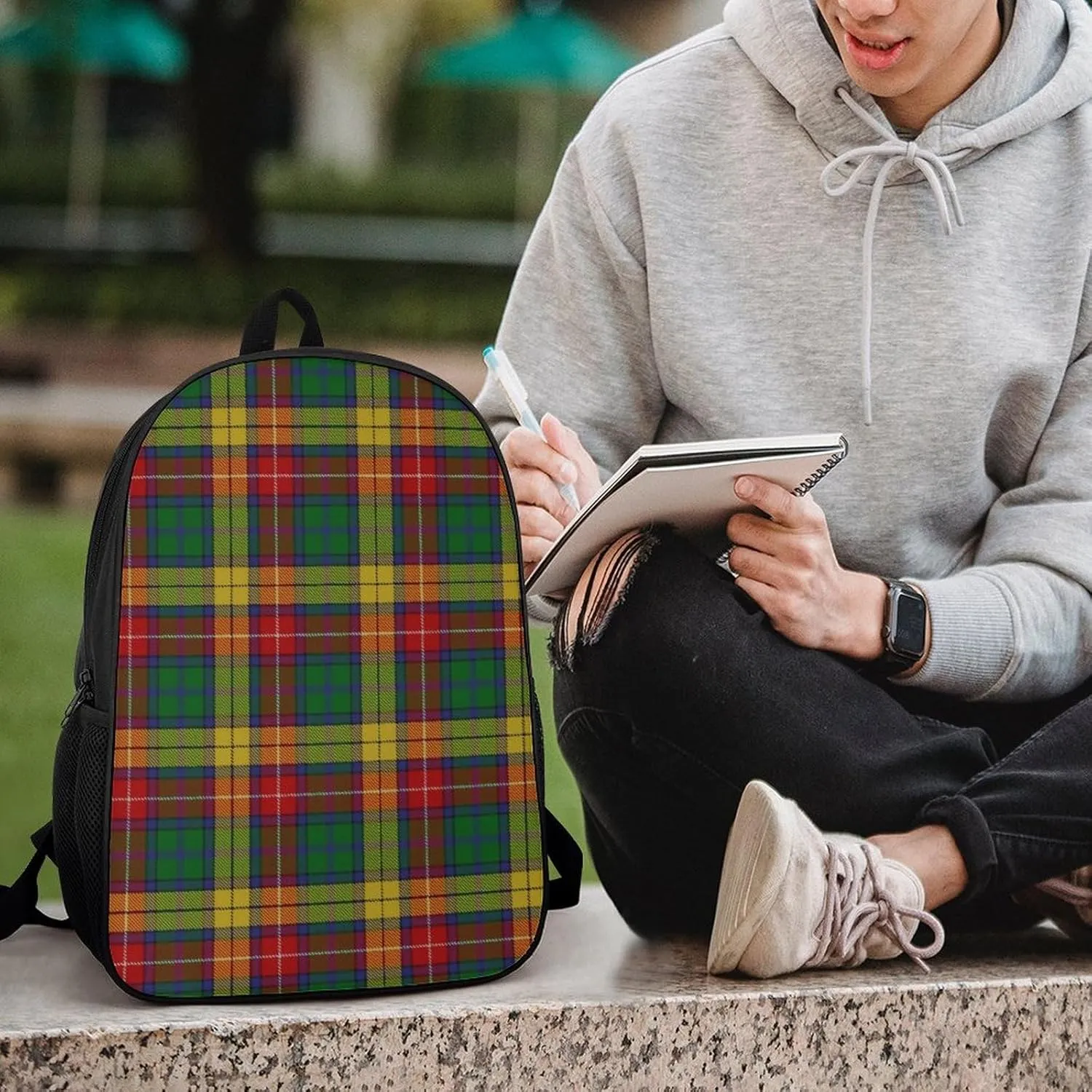 Old Scotsman Clan Buchanan Tartan Plaid Backpack Lightweight Waterproof Backpacks Laptop Backpack for Unisex Casual Travel Daypacks Large Capacity