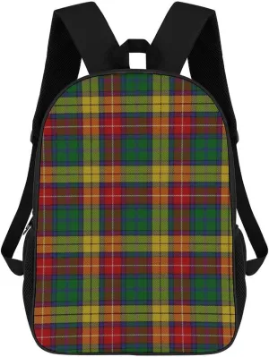 Old Scotsman Clan Buchanan Tartan Plaid Backpack Lightweight Waterproof Backpacks Laptop Backpack for Unisex Casual Travel Daypacks Large Capacity