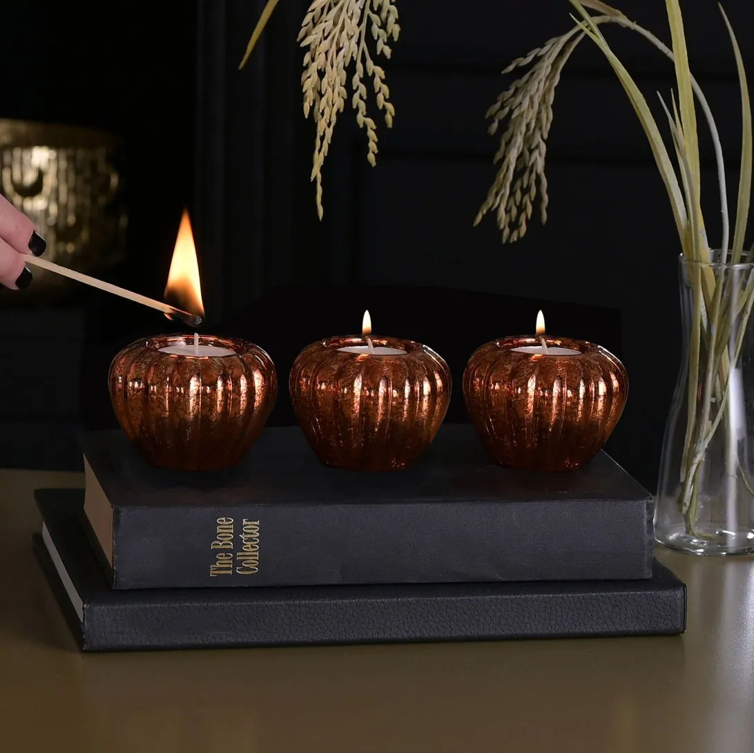 Orange Pumpkin Tealight Holders