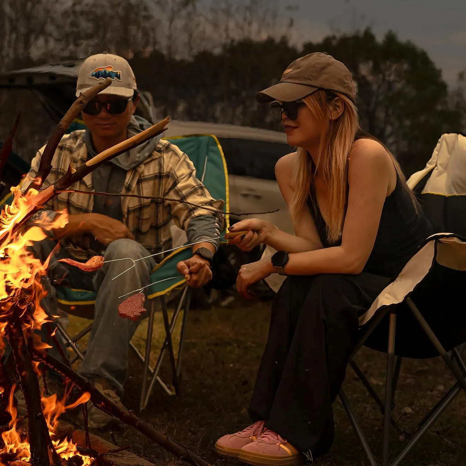 Oversized Camping Chair for Adults Outdoor Folding Chair with Cup Holders, Storage Pocket & Carry Bag Heavy Duty Padded Camp Chair for Camping, Backyard, Fishing & Sports – Supports 400lbs