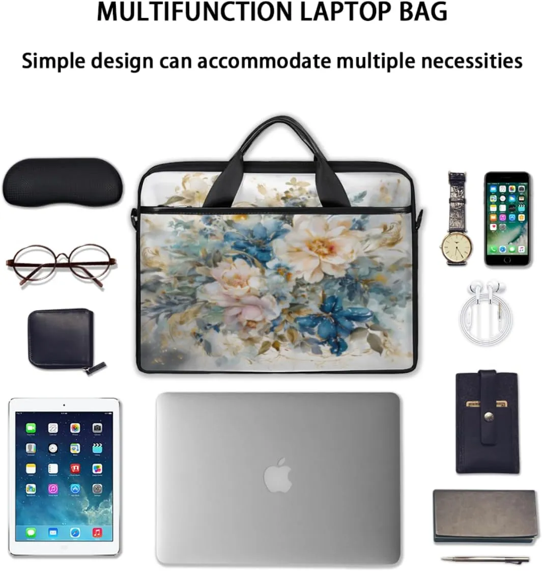 Paris Butterflys Laptop Bag for Men Women 13-15 Inch Case Bags Sleeve Shoulder with Anti Slip Removable The Pad Straps