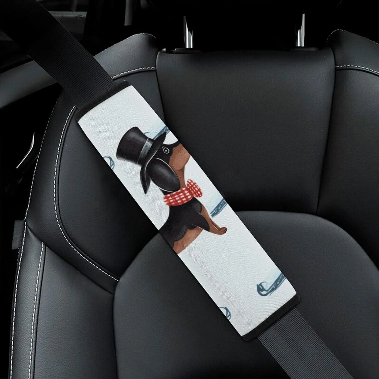 Parisian Dachshund Auto Seat Belt Cover 2PCS Universal Car Seat Belt Shoulder Protector Pad, Protect Your Shoulders and Neck for Car Seat Belt, Shoulder Bag, Backpack