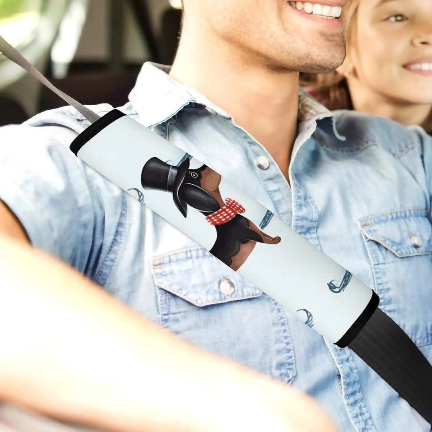 Parisian Dachshund Auto Seat Belt Cover 2PCS Universal Car Seat Belt Shoulder Protector Pad, Protect Your Shoulders and Neck for Car Seat Belt, Shoulder Bag, Backpack