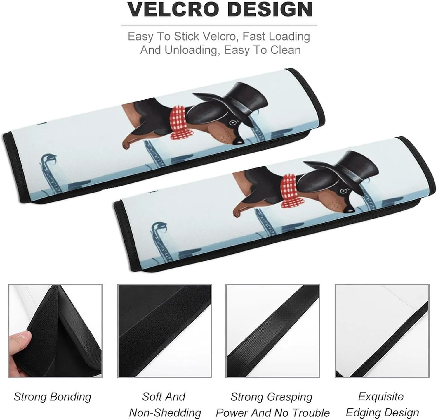 Parisian Dachshund Auto Seat Belt Cover 2PCS Universal Car Seat Belt Shoulder Protector Pad, Protect Your Shoulders and Neck for Car Seat Belt, Shoulder Bag, Backpack