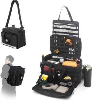 Patrol Bag Law Enforcement, 1680D Police Gear Bag, Car Truck Organizer for Vehicle Passenger Seat with MOLLE System and Cup Holders