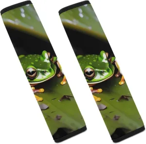 Peace Tree Frog Auto Seat Belt Cover 2PCS Universal Car Seat Belt Shoulder Protector Pad, Protect Your Shoulders and Neck for Car Seat Belt, Shoulder Bag, Backpack