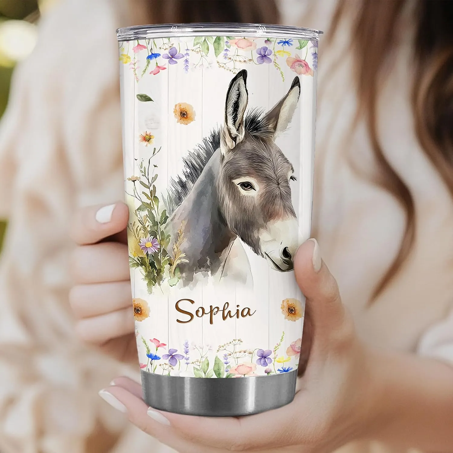 Personalized Gift For Donkey Lover - Mother's Day Birthday Gift For Animal Lovers - Just A Girl Who Loves Donkey Tumbler - Pet Lover Gifts For Women, Her