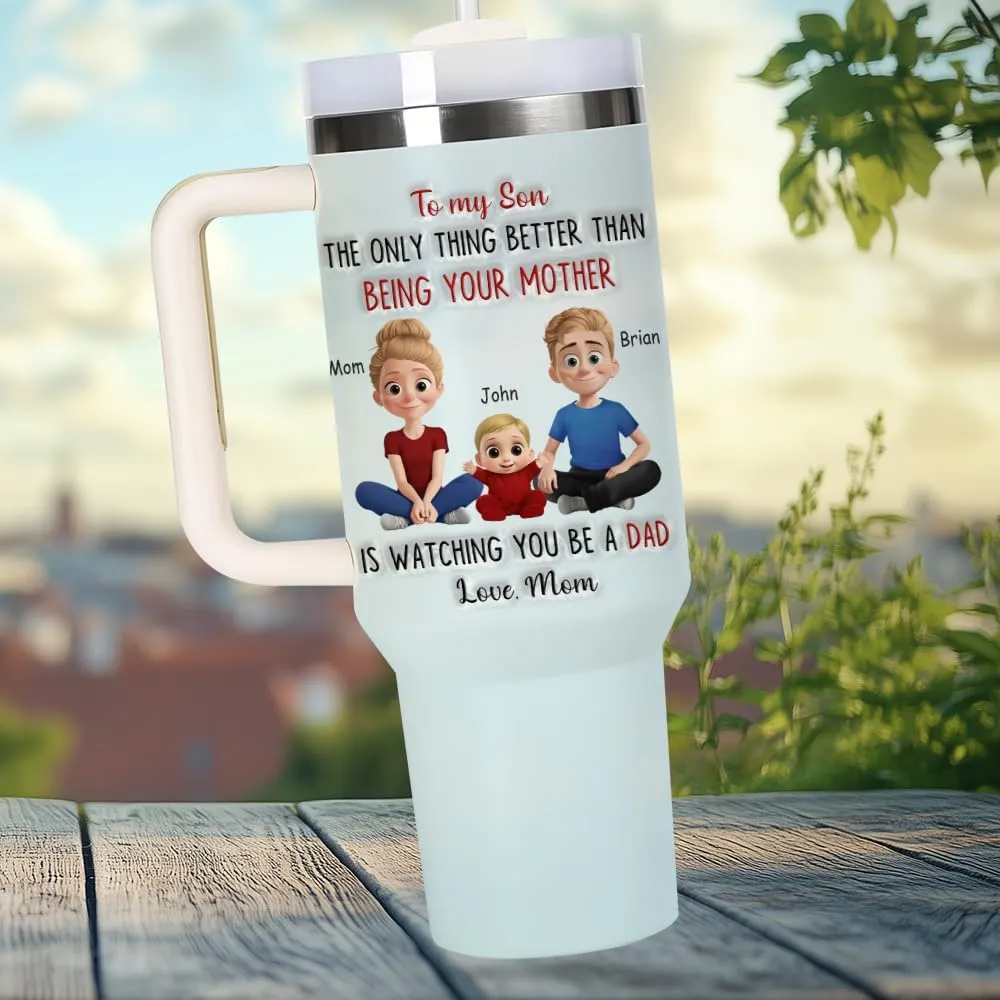 Personalized To My Son From Mom Tumbler - Sons Tumbler 40 OZ - Sons Gifts From Mom - Custom Being Your Mother Cup - Custom Father's Day Gifts For Son, Boy From Mother, Mama