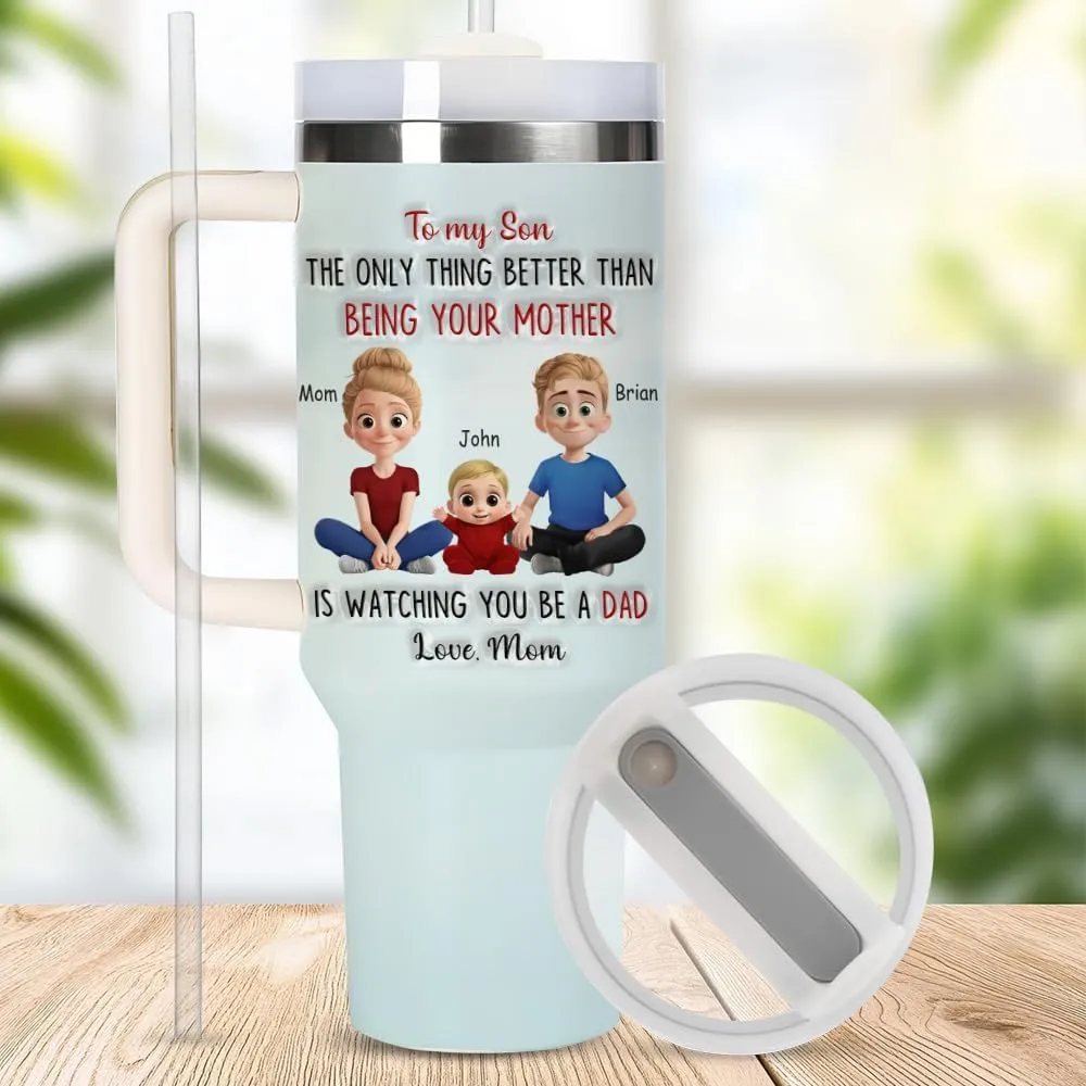 Personalized To My Son From Mom Tumbler - Sons Tumbler 40 OZ - Sons Gifts From Mom - Custom Being Your Mother Cup - Custom Father's Day Gifts For Son, Boy From Mother, Mama