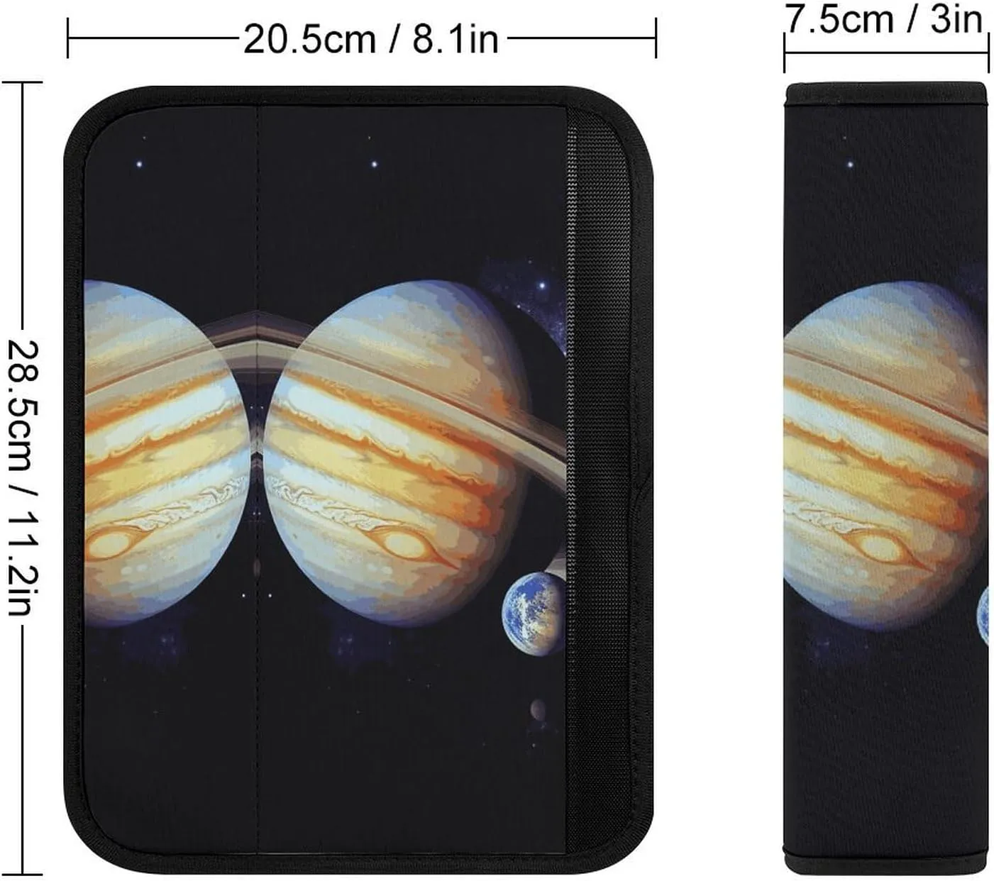 Planet Jupiter Auto Seat Belt Cover 2PCS Universal Car Seat Belt Shoulder Protector Pad, Protect Your Shoulders and Neck for Car Seat Belt, Shoulder Bag, Backpack