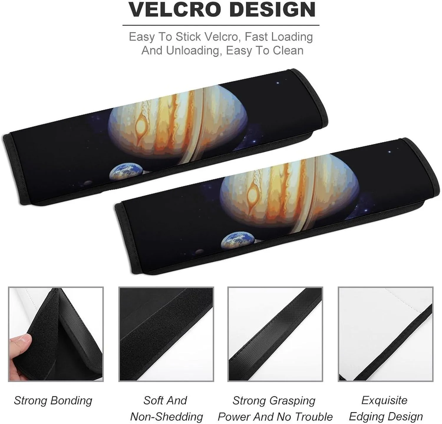 Planet Jupiter Auto Seat Belt Cover 2PCS Universal Car Seat Belt Shoulder Protector Pad, Protect Your Shoulders and Neck for Car Seat Belt, Shoulder Bag, Backpack