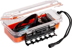 Plano Guide Series 3500 Field Box Waterproof Case, Orange, Small, Waterproof Dry Box with Wrist Strap for Boat, Kayak, and Camping, Outdoor Gear Storage