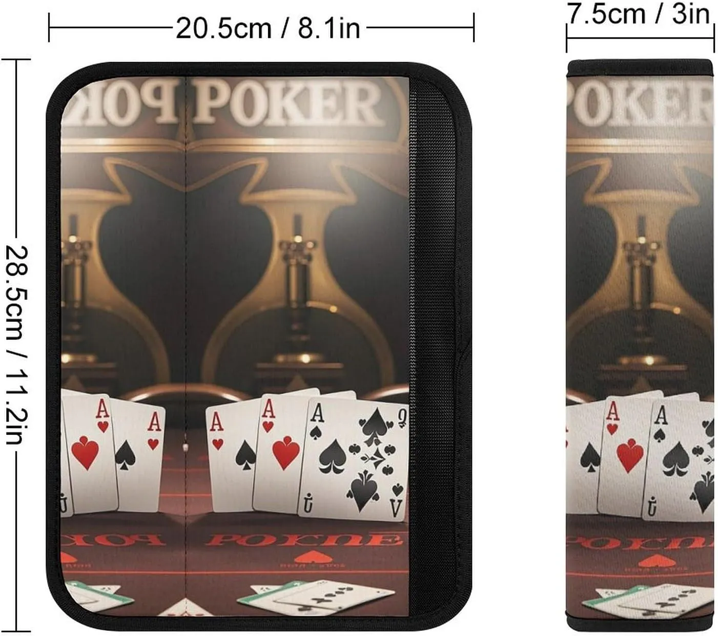 Poker Tournament Auto Seat Belt Cover 2PCS Universal Car Seat Belt Shoulder Protector Pad, Protect Your Shoulders and Neck for Car Seat Belt, Shoulder Bag, Backpack
