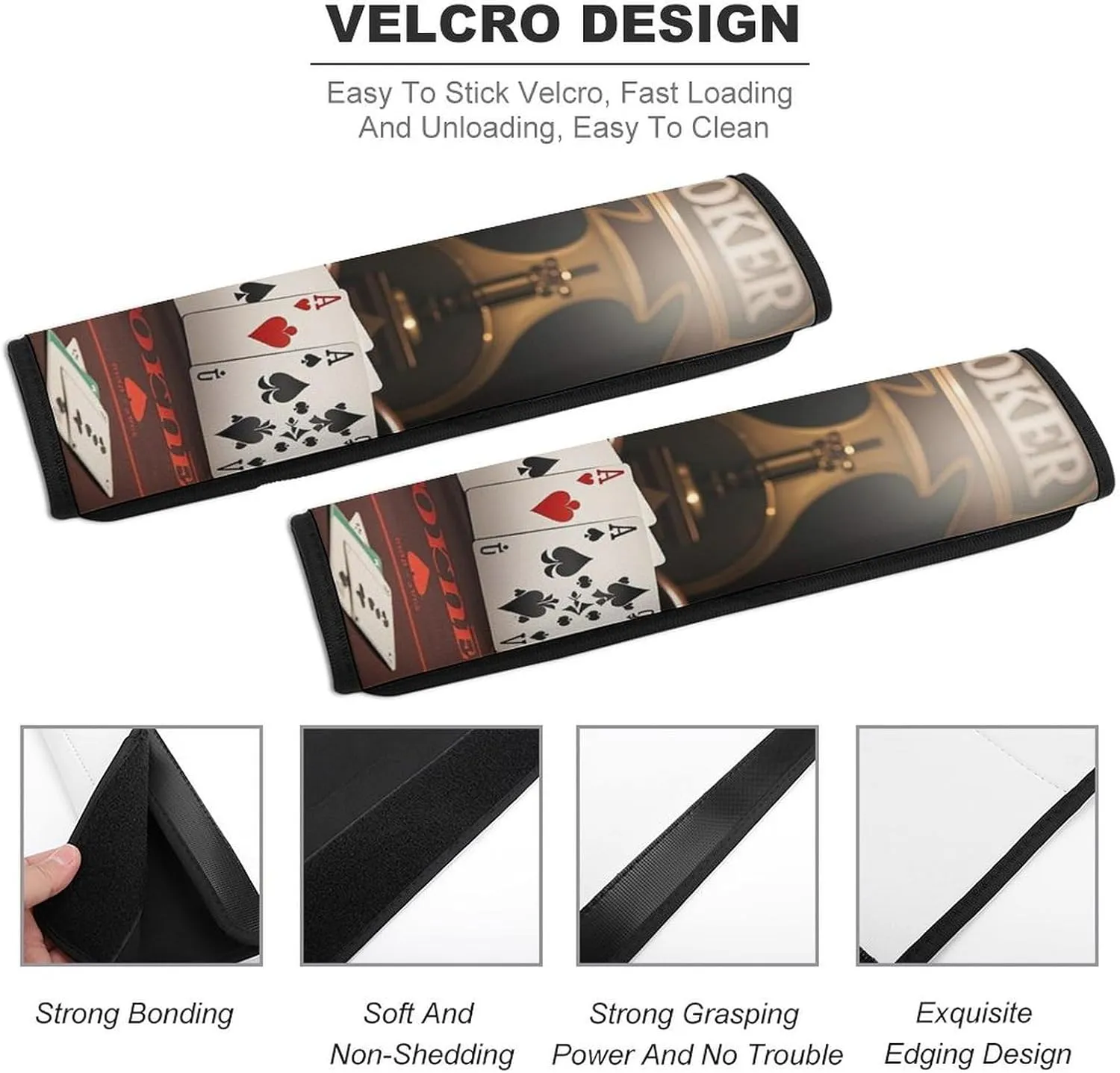 Poker Tournament Auto Seat Belt Cover 2PCS Universal Car Seat Belt Shoulder Protector Pad, Protect Your Shoulders and Neck for Car Seat Belt, Shoulder Bag, Backpack