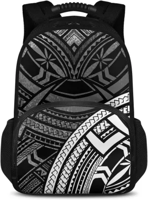 Polynesian Tribal Lunch Backpack for Women Men Insulated Cooler Backpack Lunch Box Bag Portable 17 Inch Laptop Backpack With Lunch Compartment Meal Prep Bags Picnic Travel School College