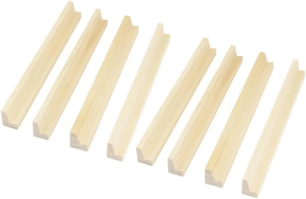 POPETPOP Dominoes 8Pcs Wooden Domino Racks Trays Holders Organizer Domino Tiles Holder Letter Replacement Racks Word Tray 19CM for Crafts and Game Stands Mexican Train Set Mexican Train Dominoes Set