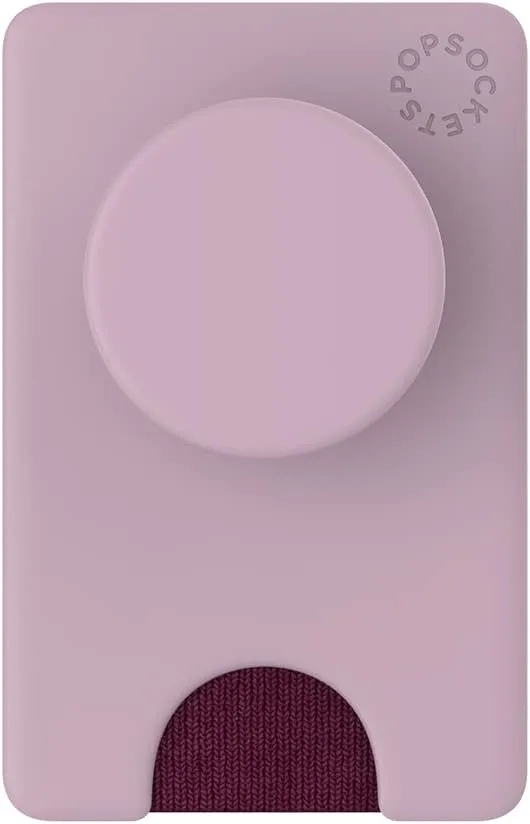 PopSockets Phone Wallet with Expanding Phone Grip, Phone Card Holder, Solid PopWallet - Blush Pink