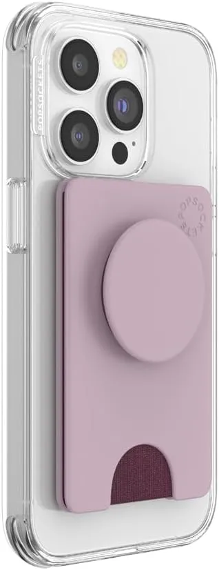 PopSockets Phone Wallet with Expanding Phone Grip, Phone Card Holder, Solid PopWallet - Blush Pink