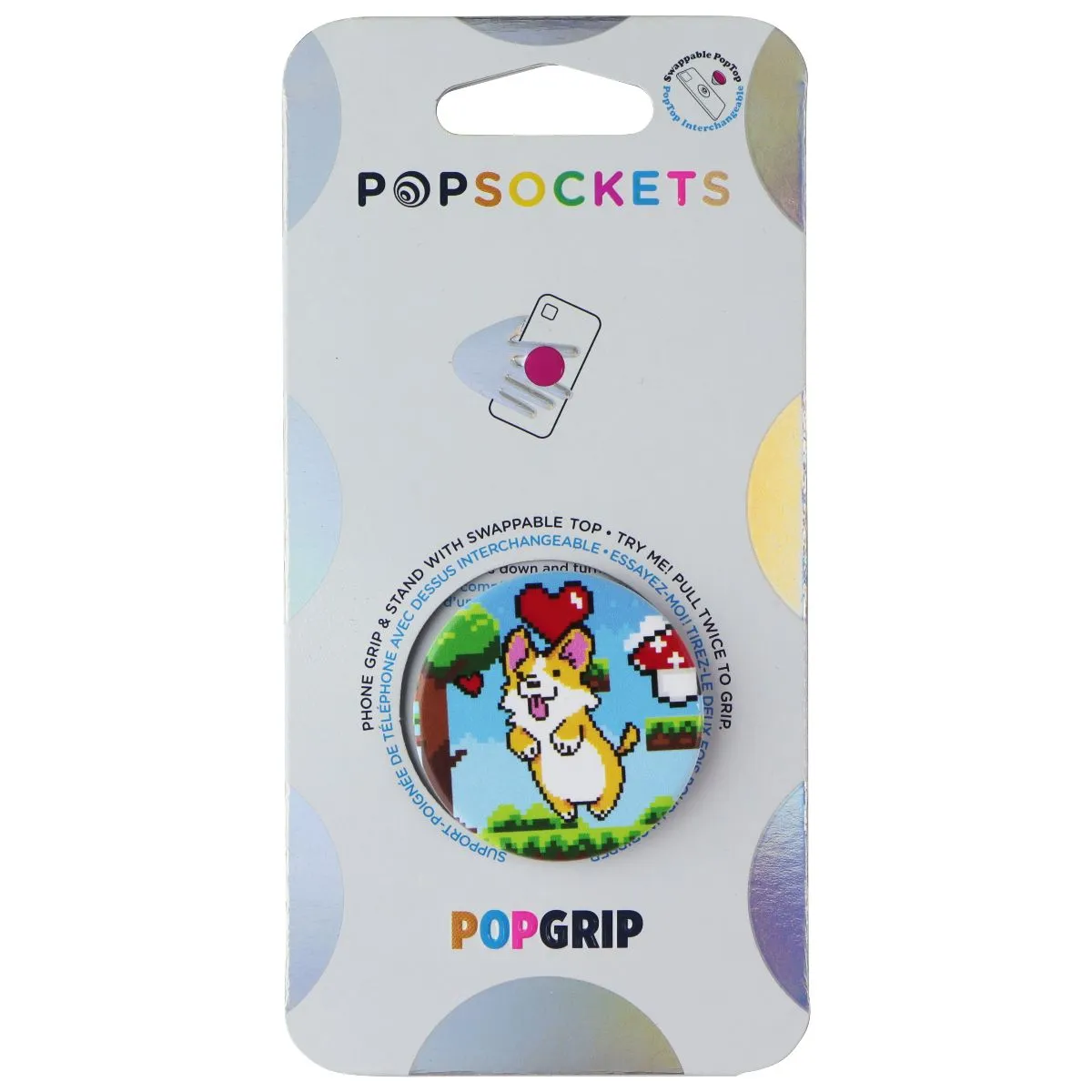 PopSockets PopGrip Holder & Stand with Swappable Top - CorgiBit