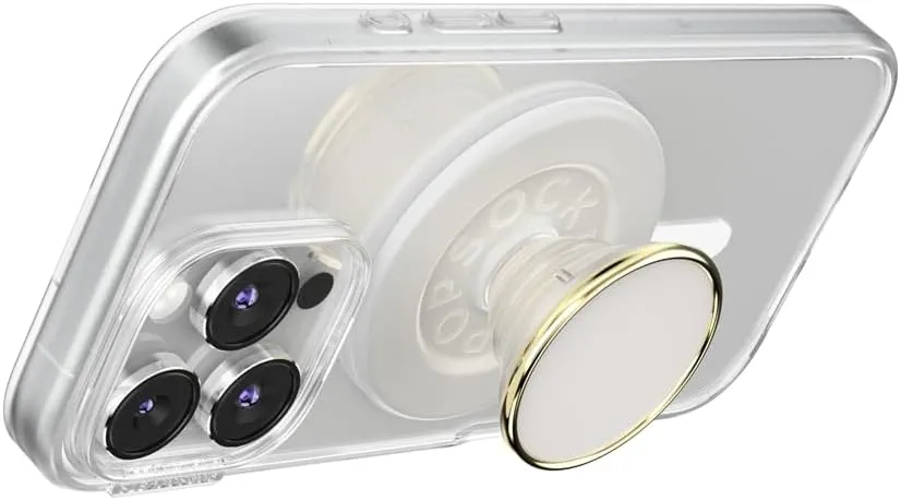 PopSockets Round Phone Grip Compatible with MagSafe, Adapter Ring Included, Phone Holder, Wireless Charging Compatible, Cute PopSocket - Coco Creme