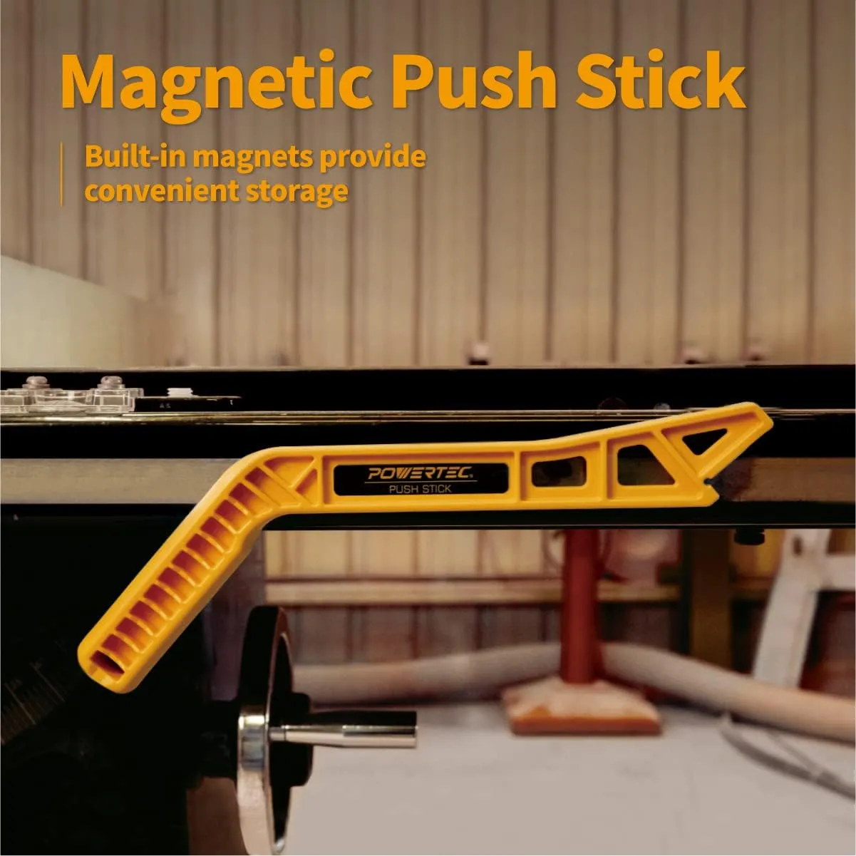POWERTEC Deluxe Push Stick Fits Table Saws, Router Tables, Band Saws & Jointers. Ergonomic Handles Safety Push Tool for Wood working and Hand Protection. 2PK (71511)