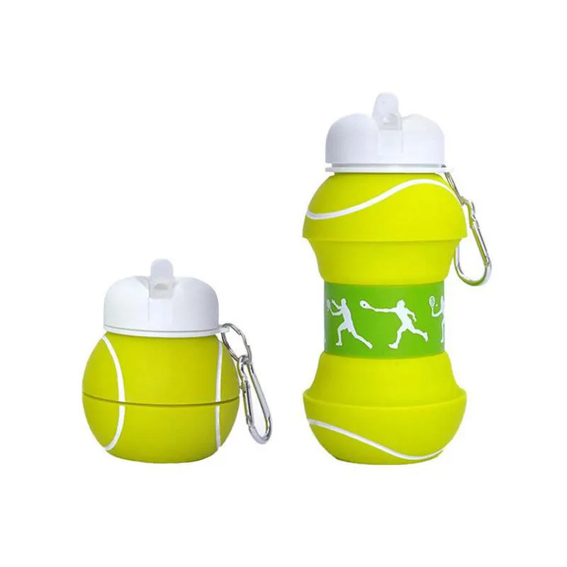 Premium Foldable Water Bottle – Leakproof, Portable Sports Water Bottle for Outdoor Activities – 550ml (Folds to 200ml) – Ideal for Kids, Hiking, Basketball, Tennis, Golf, and Travel