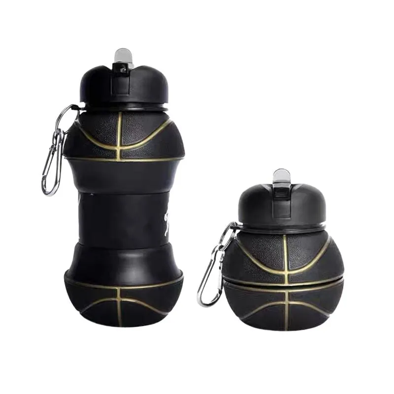 Premium Foldable Water Bottle – Leakproof, Portable Sports Water Bottle for Outdoor Activities – 550ml (Folds to 200ml) – Ideal for Kids, Hiking, Basketball, Tennis, Golf, and Travel