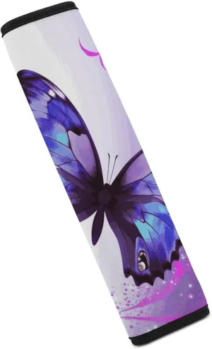 Purple Butterfly Auto Seat Belt Cover 1PCS Universal Car Seat Belt Shoulder Protector Pad, Protect Your Shoulders and Neck for Car Seat Belt, Shoulder Bag, Backpack