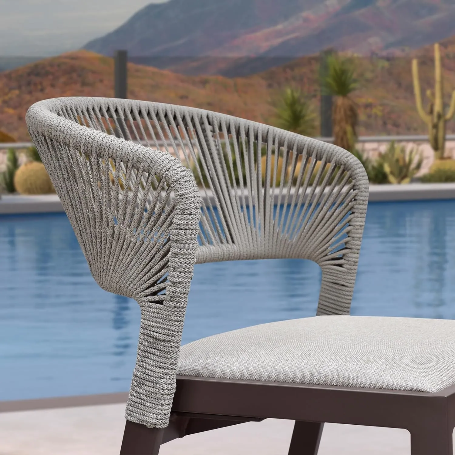 PURPLE LEAF Bar Stool Set of 2 Outdoor Bar Chairs with Footrest Bar Height Stools for Indoor Wicker Brown Barstools
