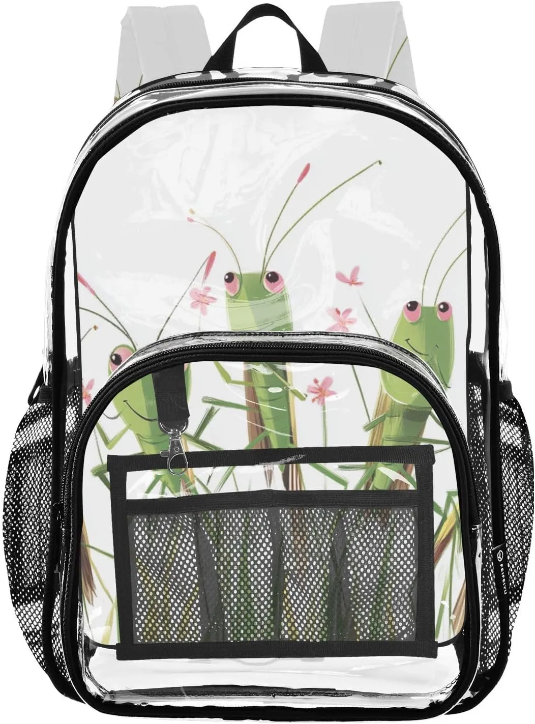 PVC Insect Locusts Cartoon Boys Girls School See Through Bag Clear Transparent Waterproof Backpack