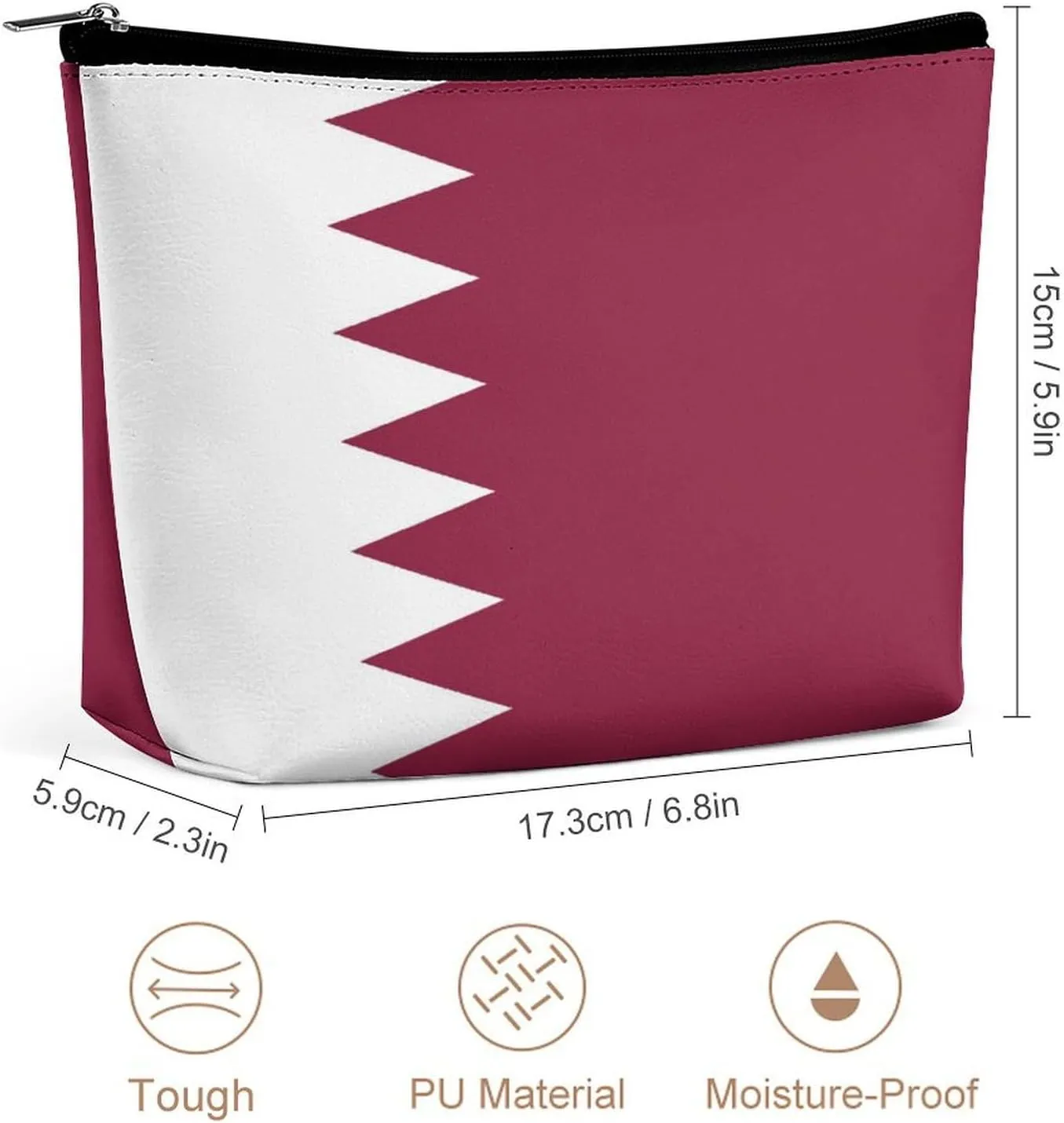 Qatar Flag Cosmetic Bag Makeup Organizer Travel-Friendly Pouch for Girls Women