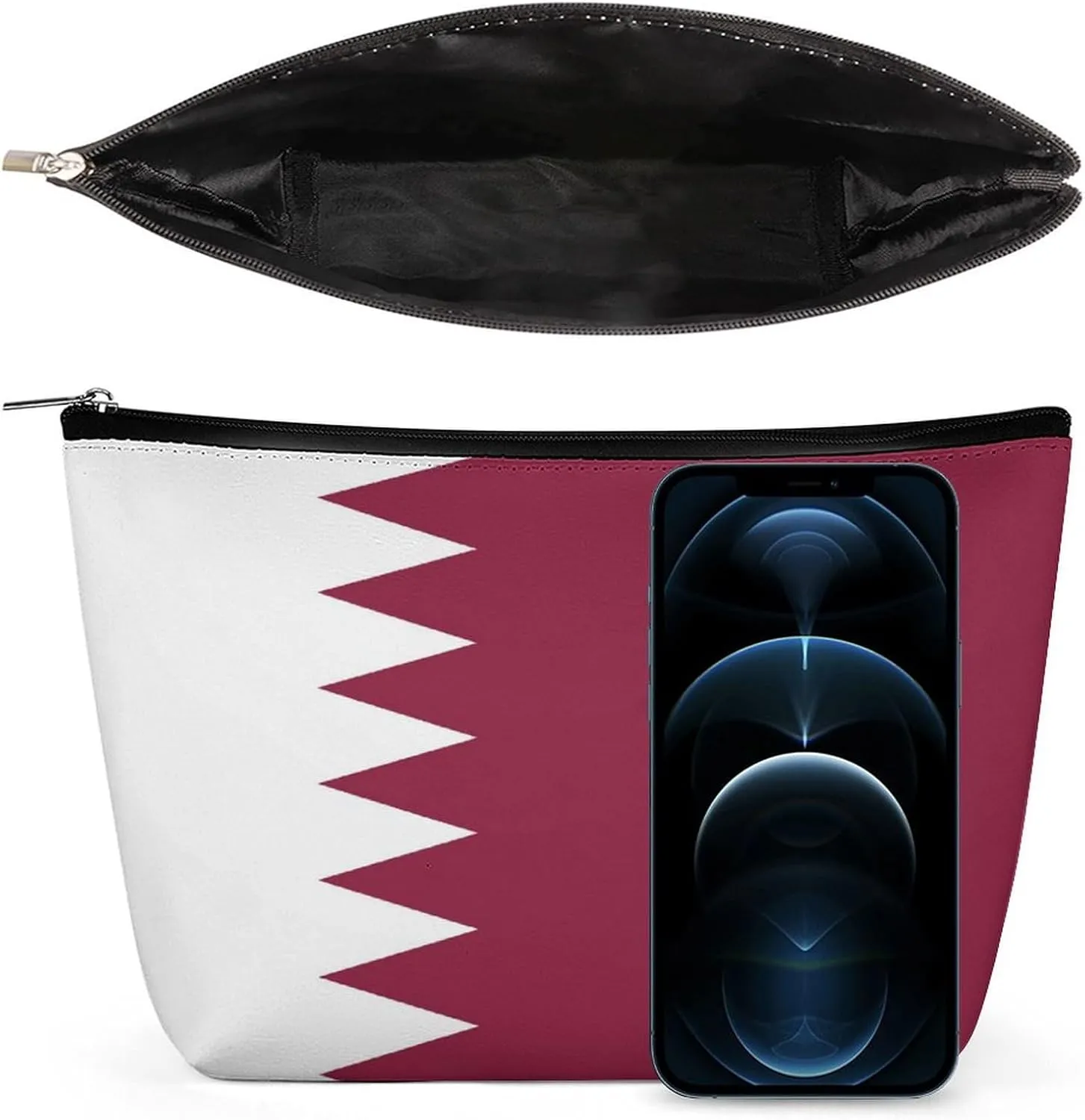 Qatar Flag Cosmetic Bag Makeup Organizer Travel-Friendly Pouch for Girls Women