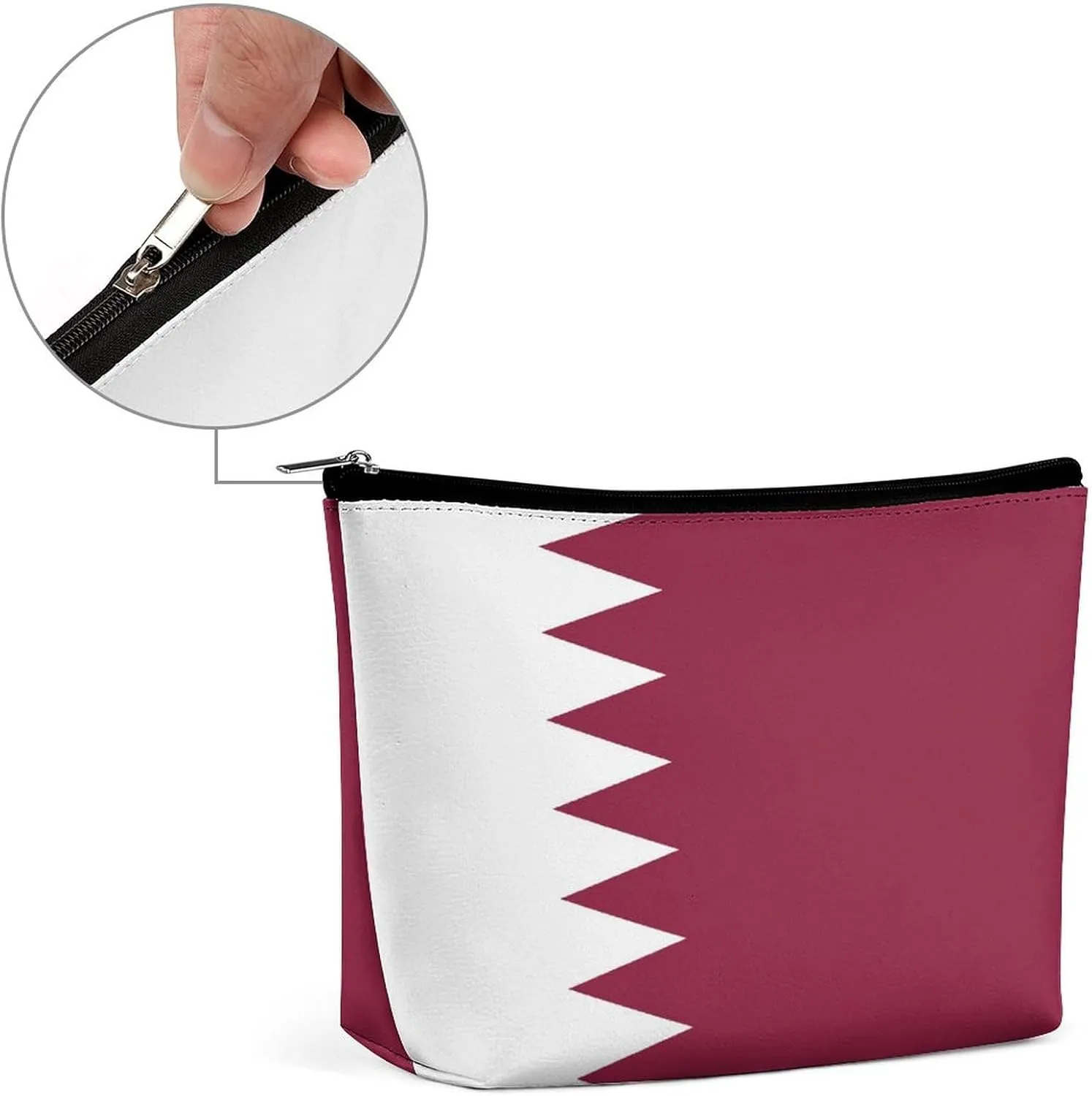 Qatar Flag Cosmetic Bag Makeup Organizer Travel-Friendly Pouch for Girls Women