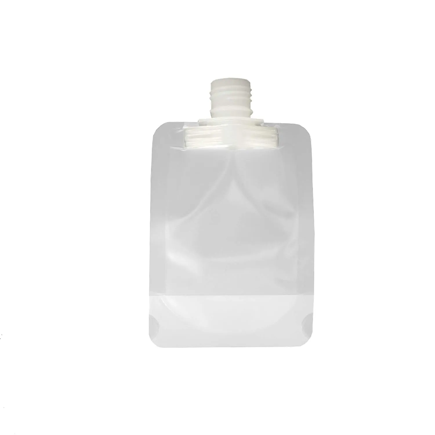 QQ Studio 50 Translucent Plastic Bottle Bags with Flip Open Cap and Stand Up Gusset for Skin Care Products and Hand Cleaning Solution (9x13cm | 3.38oz, Matte Frosted)