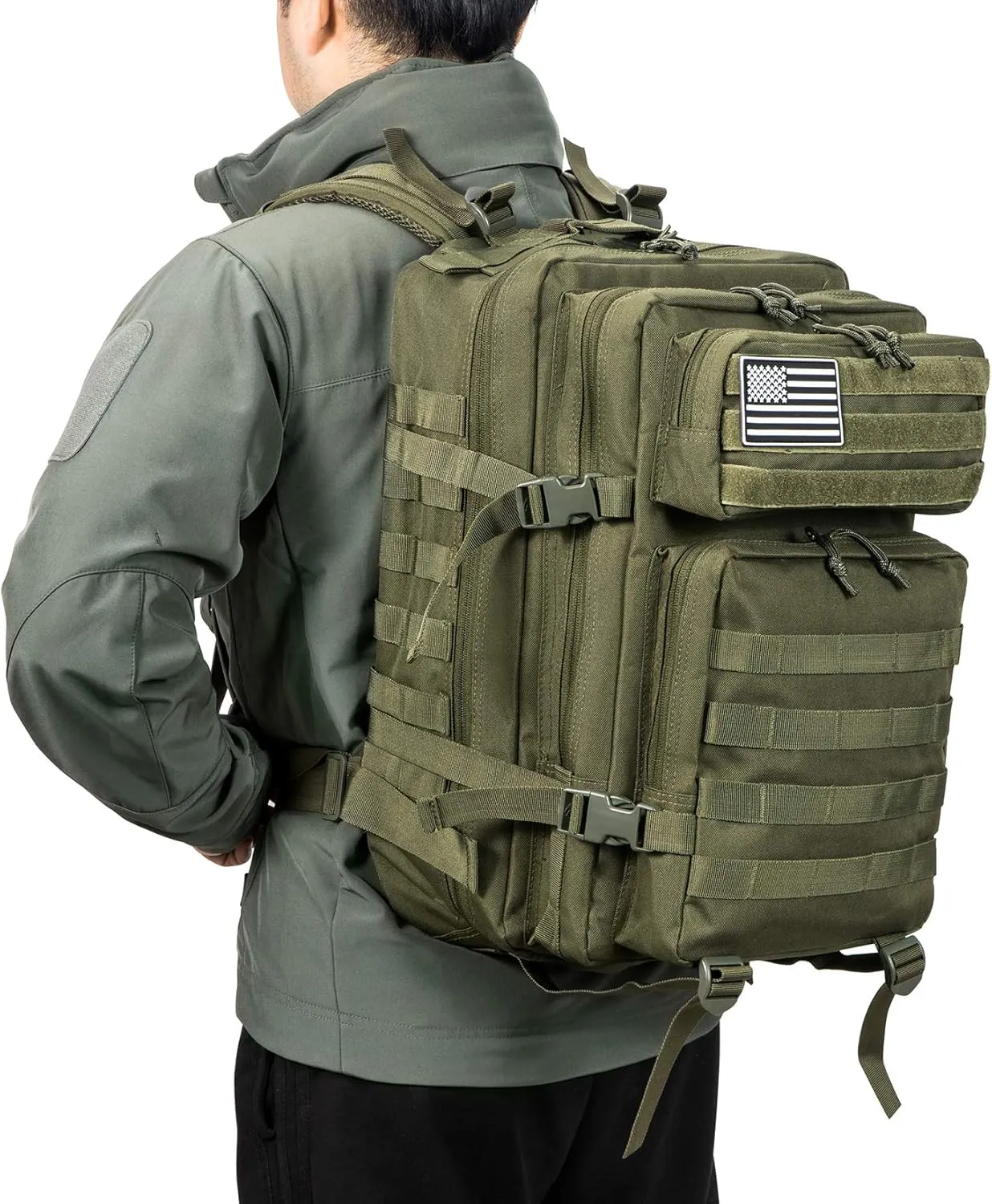 QT&QY 45L Military Tactical Backpacks Molle Army Assault Pack 3 Day Bug Out Bag Hiking Treeking Rucksack…