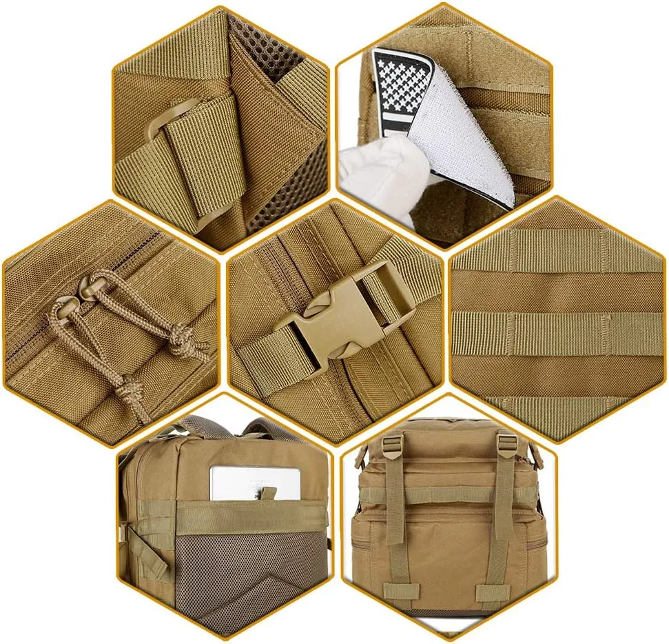 QT&QY 45L Military Tactical Backpacks Molle Army Assault Pack 3 Day Bug Out Bag Hiking Treeking Rucksack…