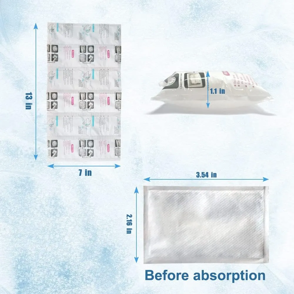 RAINBOW Dry Ice Packs for Shipping Long Lasting, Reusable Cold Ice Pack Sheets for Lunch Box, Flexible Dry Ice Packs for Coolers, Dry Ice for Shipping Frozen Food, 12 Ice Cells Each Sheet, 100 Sheets