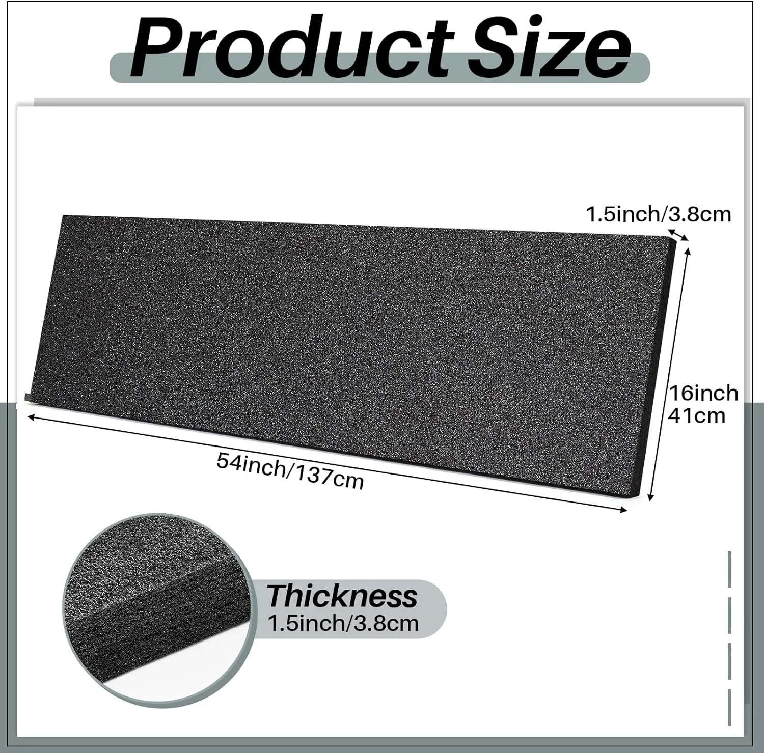 Ramede Customizable Polyethylene Foam Sheet Gun Foam Insert Pad Cushion for Gun Packing Case, Crafts, Transport, Toolbox Storage, Organization, DIY Projects(1 Piece,54 x 16 x 1.5 Inch)