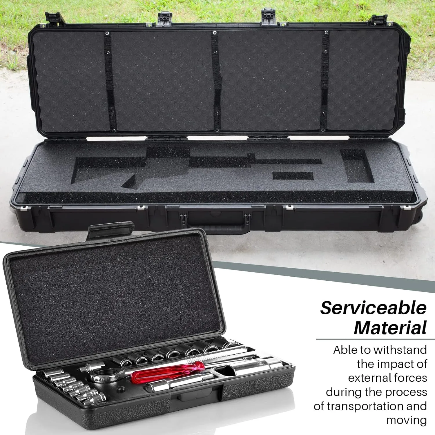 Ramede Customizable Polyethylene Foam Sheet Gun Foam Insert Pad Cushion for Gun Packing Case, Crafts, Transport, Toolbox Storage, Organization, DIY Projects(1 Piece,54 x 16 x 1.5 Inch)