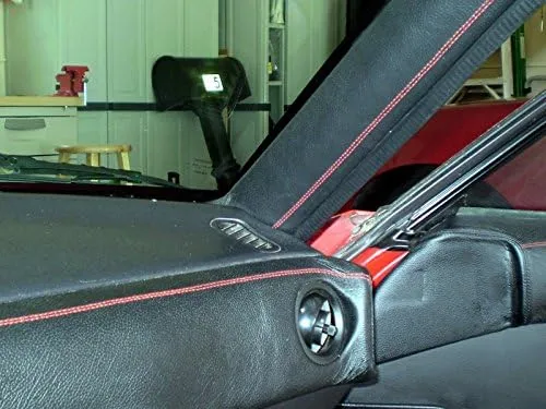 RedlineGoods Dash pad Cover Compatible with Mazda Miata NA 1990-97. Tailor Made - not Universal. Genuine top-Grade Italian Black Leather with Black Thread