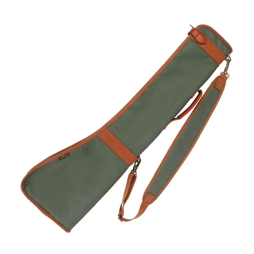 Retro Golf Club Carrier Pencil Style Golf Gun Bag Fleece Padded Clubs Cover 80CM Waxed Water Repellent Canvas & Leather